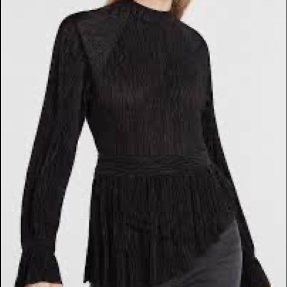 Express black asymmetrical top